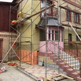 Приклейка утеплителя