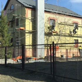 Приклейка утеплителя