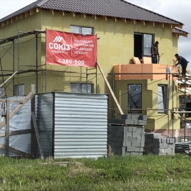 Приклейка минеральной базальтовой ваты
